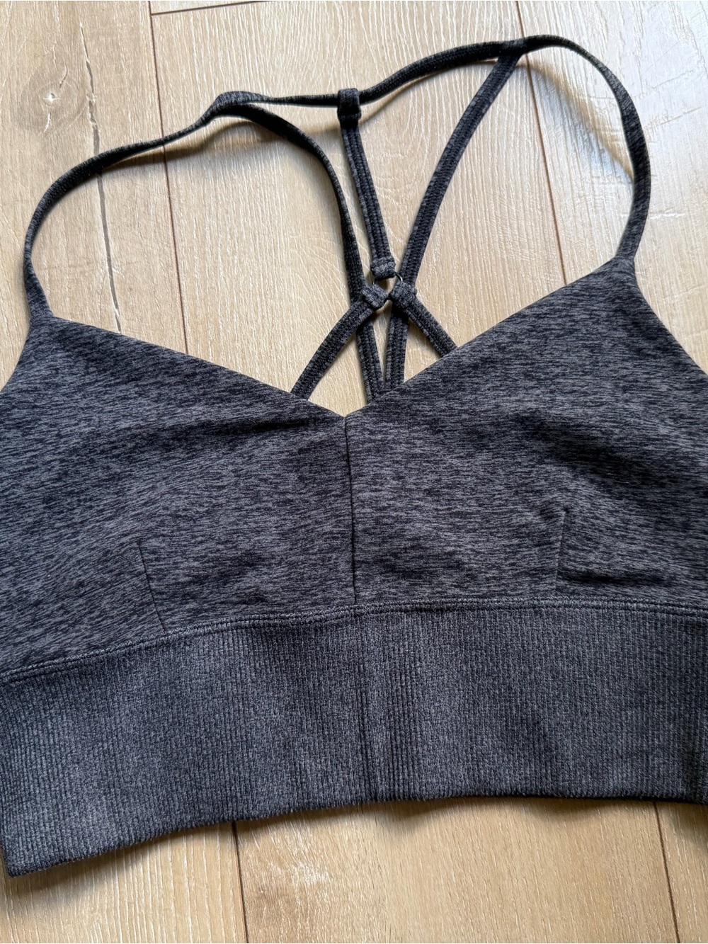 ALO Yoga Charcoal Grey Strappy Bralette Sz M